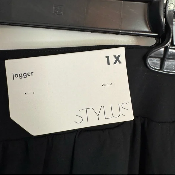 NEW! STYLUS Black Track Pants Comfortable Joggers - Picture 3 of 6